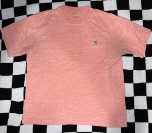 Carhartt Men's K87 Loose Fit Heavyweight Pocket T-Shirt Heather Pink Medium